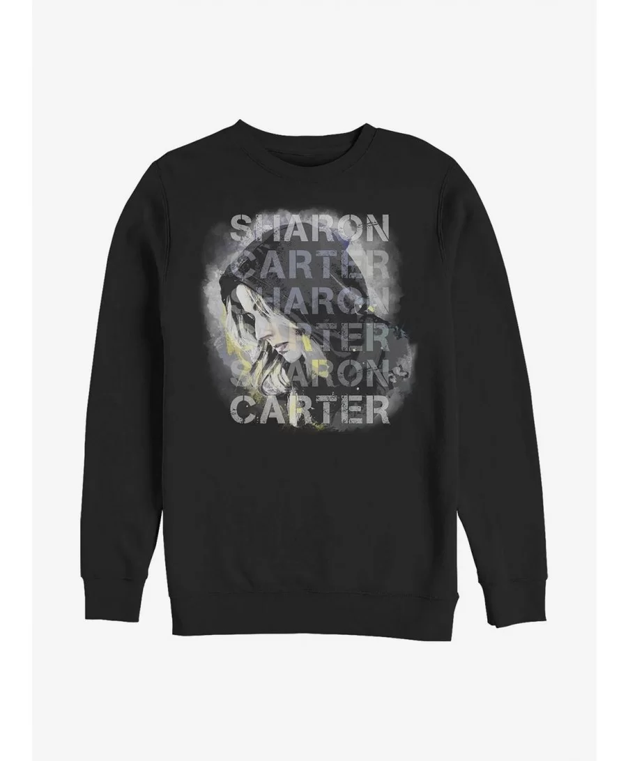 Sale Item Marvel The Falcon And The Winter Soldier Carter Overlay Crew Sweatshirt $14.46 Sweatshirts