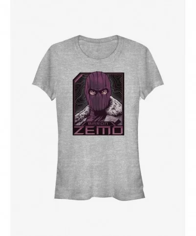 Discount Marvel The Falcon And The Winter Soldier Badge Of Baron Zemo Girls T-Shirt $7.44 T-Shirts