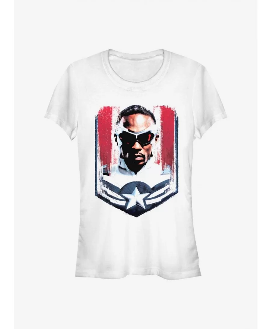 Wholesale Marvel The Falcon And The Winter Soldier Sam Wilson Captain America Frame Girls T-Shirt $7.93 T-Shirts