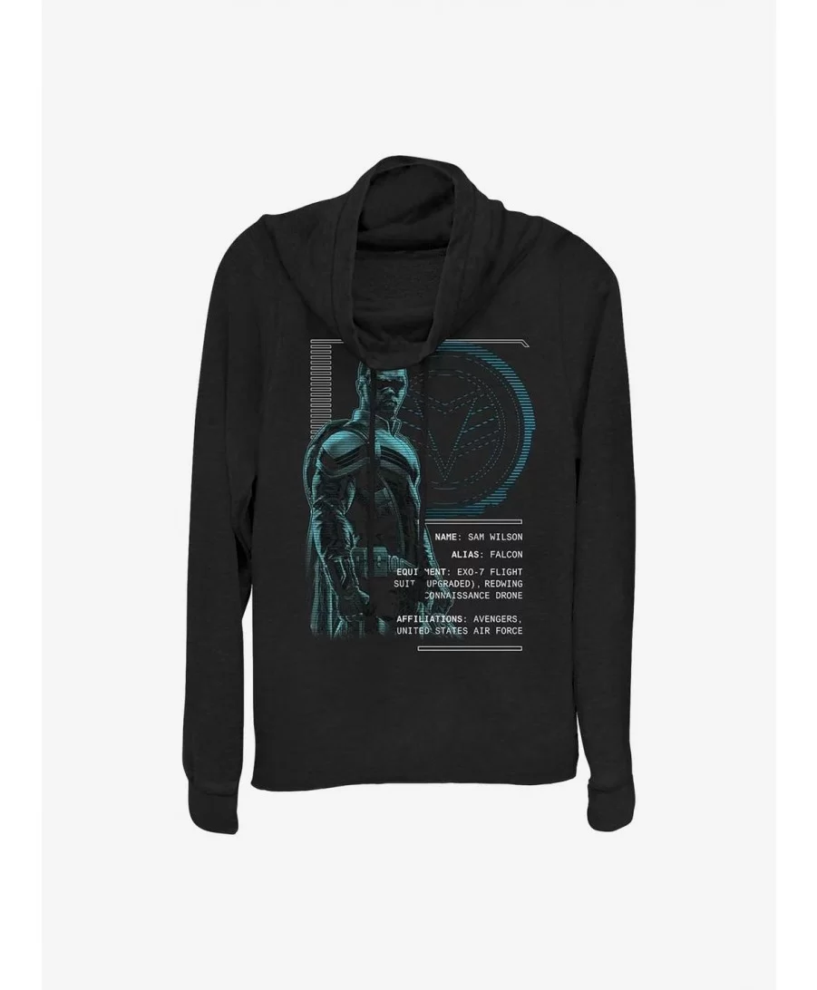 Big Sale Marvel The Falcon And The Winter Soldier Sam Wilson Specs Cowlneck Long-Sleeve Girls Top $16.88 Tops