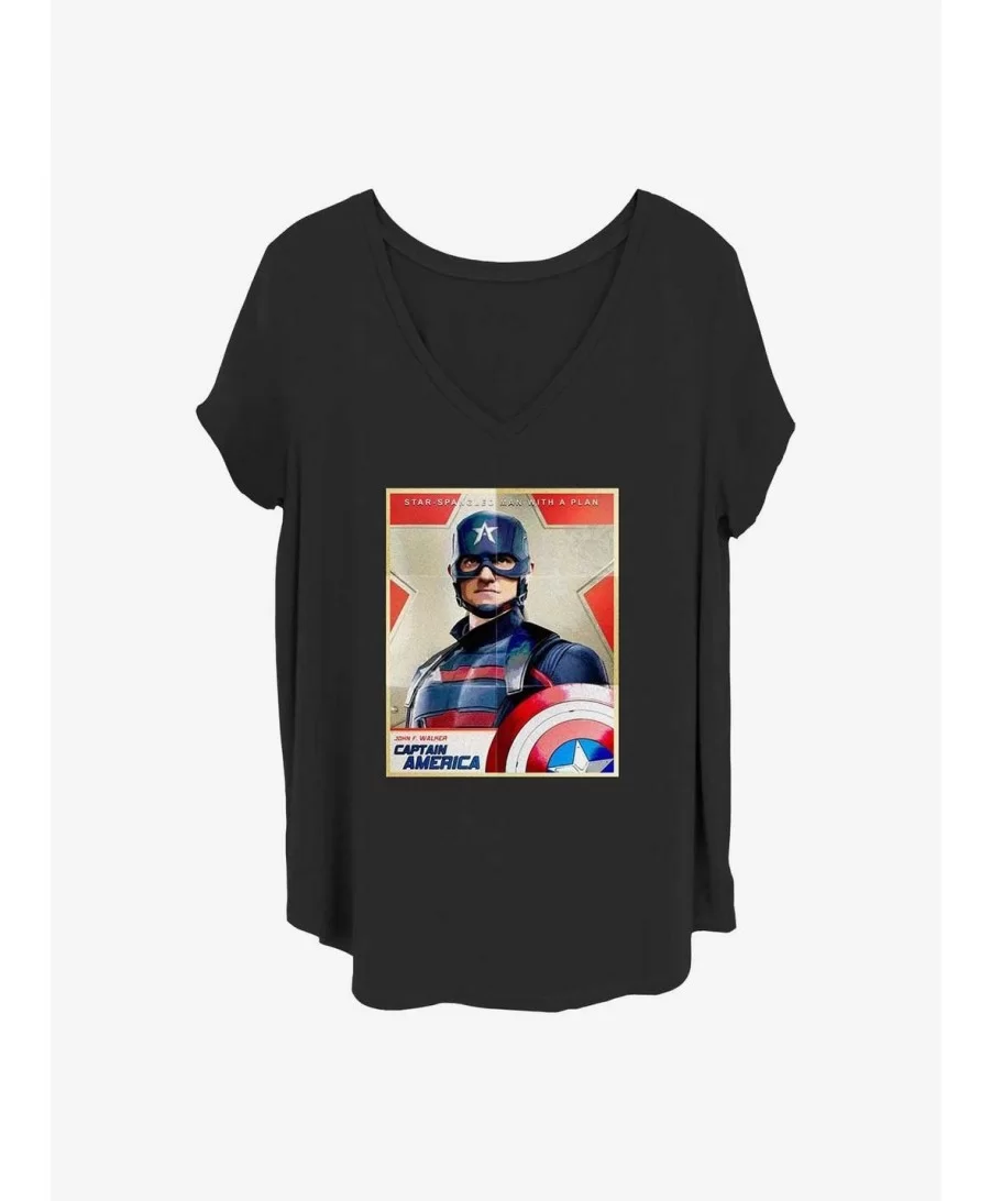 Discount Sale Marvel The Falcon and the Winter Soldier Inspired By Cap Girls T-Shirt Plus Size $10.40 T-Shirts