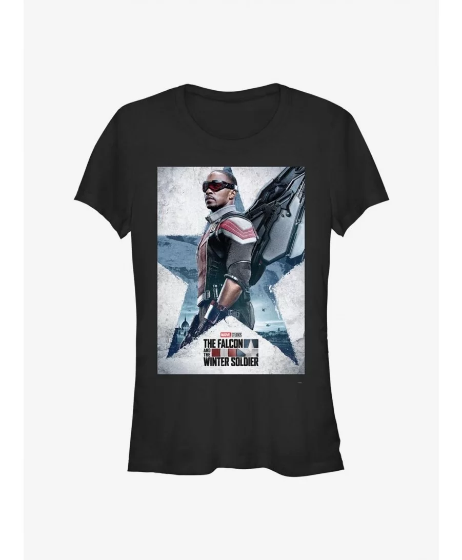 Cheap Sale Marvel The Falcon And The Winter Soldier Falcon Poster Girls T-Shirt $5.66 T-Shirts