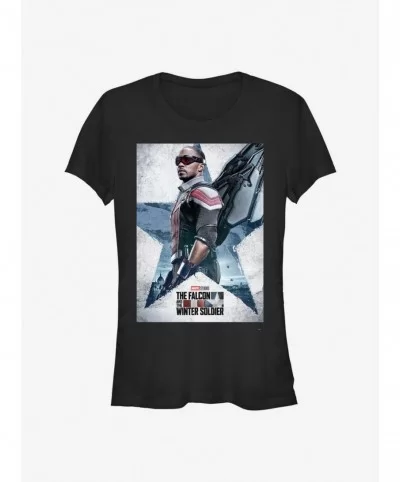 Cheap Sale Marvel The Falcon And The Winter Soldier Falcon Poster Girls T-Shirt $5.66 T-Shirts