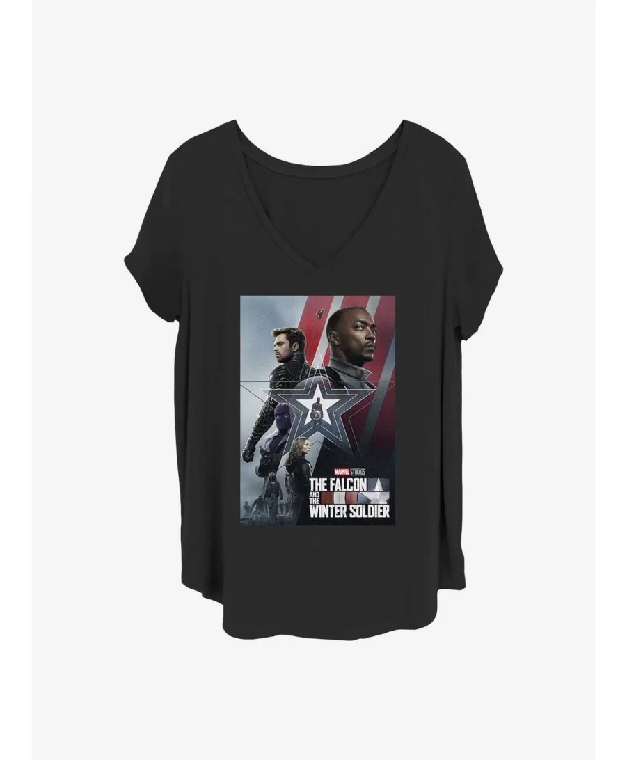 Hot Selling Marvel The Falcon and the Winter Soldier Partners Girls T-Shirt Plus Size $9.94 T-Shirts