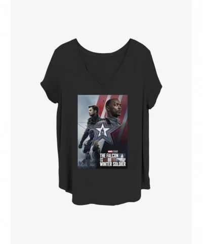 Hot Selling Marvel The Falcon and the Winter Soldier Partners Girls T-Shirt Plus Size $9.94 T-Shirts