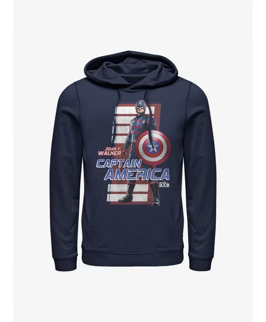 Exclusive Marvel The Falcon And The Winter Soldier John F. Walker Captain America Hoodie $16.52 Hoodies