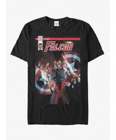 Hot Sale Marvel Falcon Captain Cover T-Shirt $7.61 T-Shirts