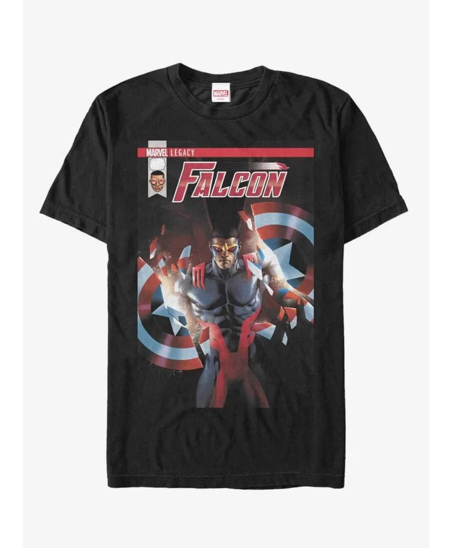 Hot Sale Marvel Falcon Captain Cover T-Shirt $7.61 T-Shirts