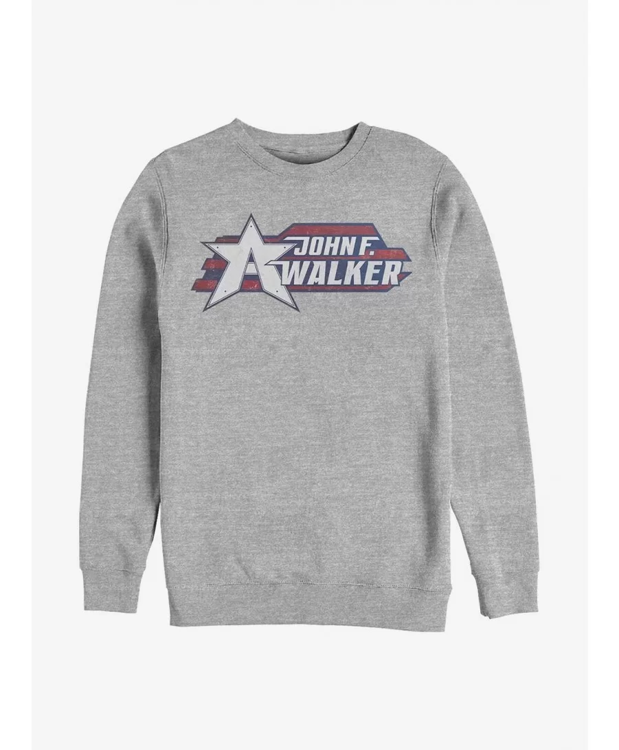 Limited-time Offer Marvel The Falcon And The Winter Soldier Walker Logo Crew Sweatshirt $11.81 Sweatshirts