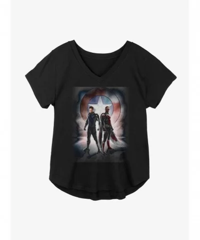 Wholesale Marvel The Falcon And The Winter Soldier Glorious Poster Girls Plus Size T-Shirt $8.32 T-Shirts