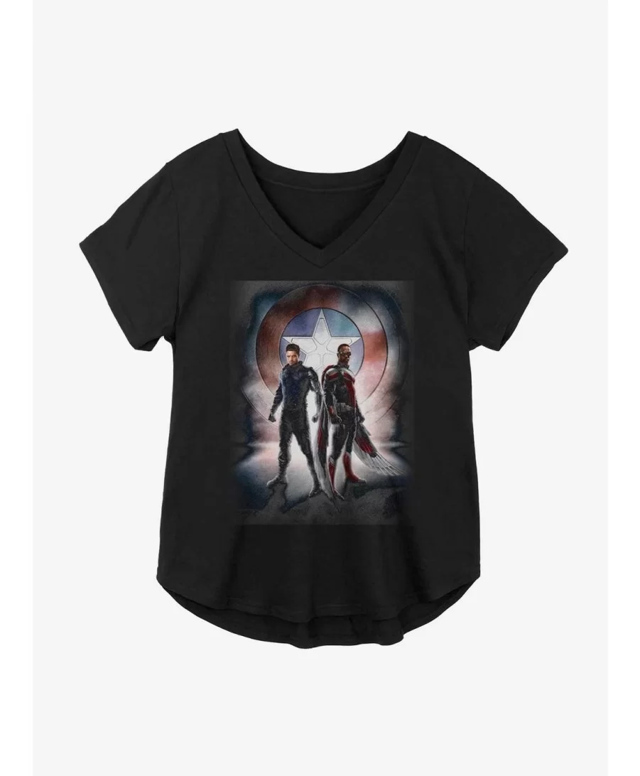 Wholesale Marvel The Falcon And The Winter Soldier Glorious Poster Girls Plus Size T-Shirt $8.32 T-Shirts