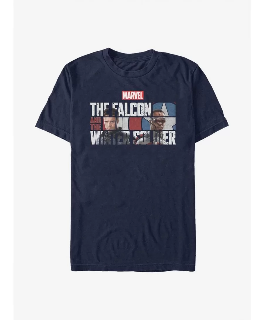 Exclusive Price Marvel The Falcon And The Winter Soldier Logo Fill T-Shirt $4.97 T-Shirts