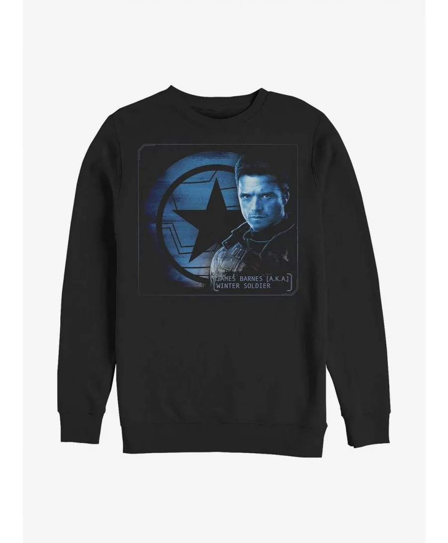 Cheap Sale Marvel The Falcon And The Winter Soldier Barnes Shield Crew Sweatshirt $10.63 Sweatshirts