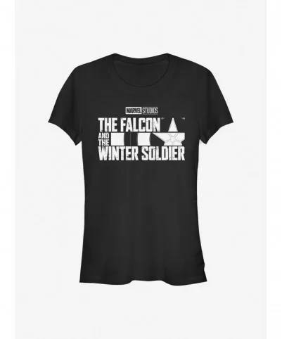 Flash Sale Marvel The Falcon And The Winter Soldier Logo Girls T-Shirt $6.80 T-Shirts