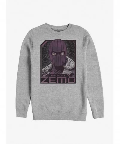 Absolute Discount Marvel The Falcon And The Winter Soldier Badge Of Zemo Crew Sweatshirt $9.15 Sweatshirts