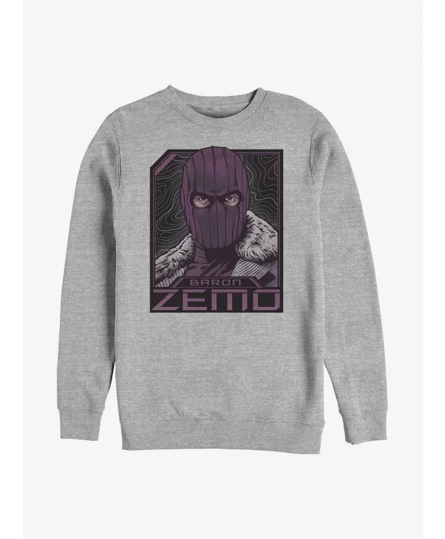 Absolute Discount Marvel The Falcon And The Winter Soldier Badge Of Zemo Crew Sweatshirt $9.15 Sweatshirts