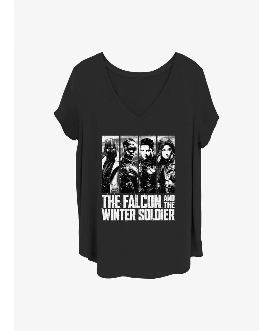 New Arrival Marvel The Falcon and the Winter Soldier White Out Girls T-Shirt Plus Size $7.40 T-Shirts