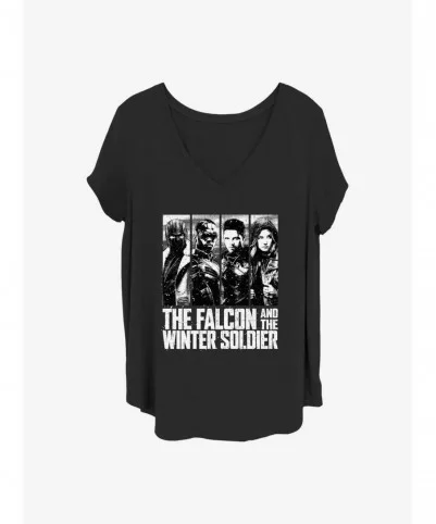 New Arrival Marvel The Falcon and the Winter Soldier White Out Girls T-Shirt Plus Size $7.40 T-Shirts