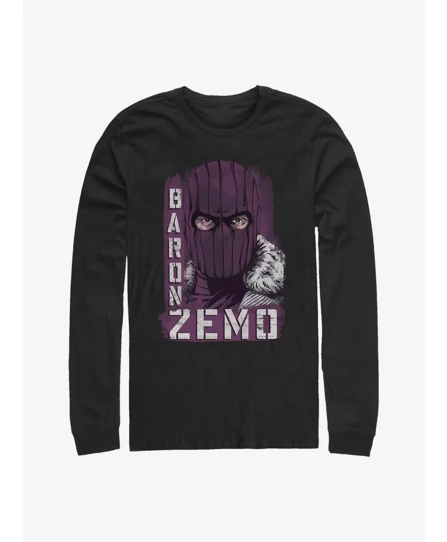 Hot Selling Marvel The Falcon And The Winter Soldier Named Zemo Long-Sleeve T-Shirt $12.11 T-Shirts