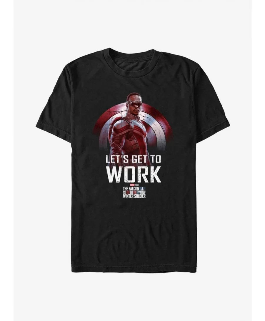 Best Deal Marvel The Falcon And The Winter Soldier Falcon Let's Get To Work T-Shirt $6.06 T-Shirts