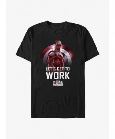 Best Deal Marvel The Falcon And The Winter Soldier Falcon Let's Get To Work T-Shirt $6.06 T-Shirts