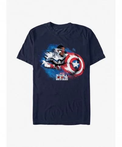 Festival Price Marvel The Falcon And The Winter Soldier Shield Sam Wilson Captain America Shield T-Shirt $6.83 T-Shirts