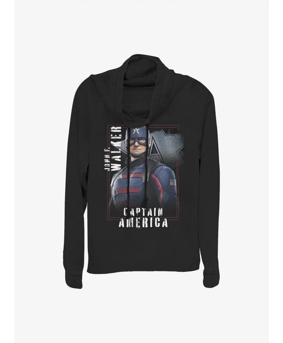 Hot Selling Marvel The Falcon And The Winter Soldier Captain America John F. Walker Cowlneck Long-Sleeve Girls Top $14.73 Tops