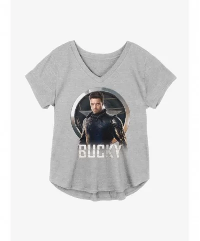 Crazy Deals Marvel The Falcon And The Winter Soldier Bucky Emblem Girls Plus Size T-Shirt $9.71 T-Shirts