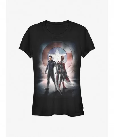 Trendy Marvel The Falcon And The Winter Soldier Team Poster Girls T-Shirt $7.60 T-Shirts