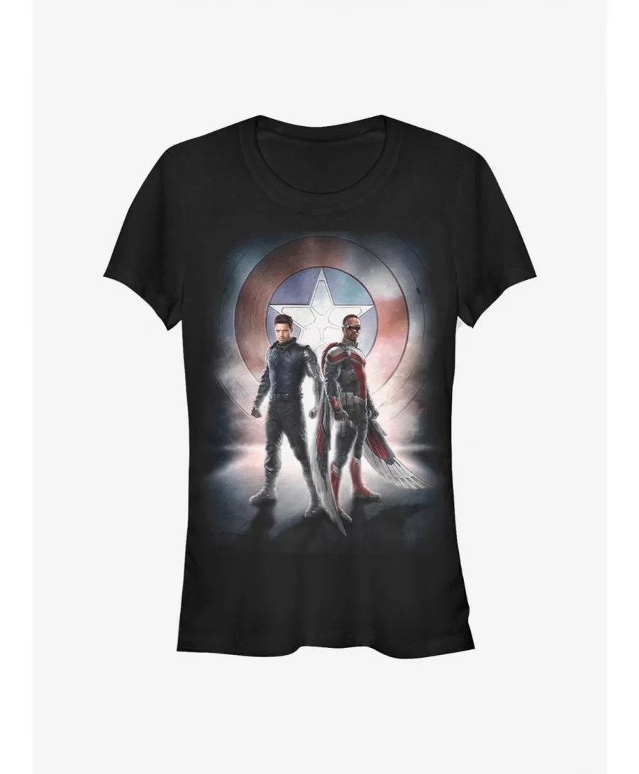 Trendy Marvel The Falcon And The Winter Soldier Team Poster Girls T-Shirt $7.60 T-Shirts