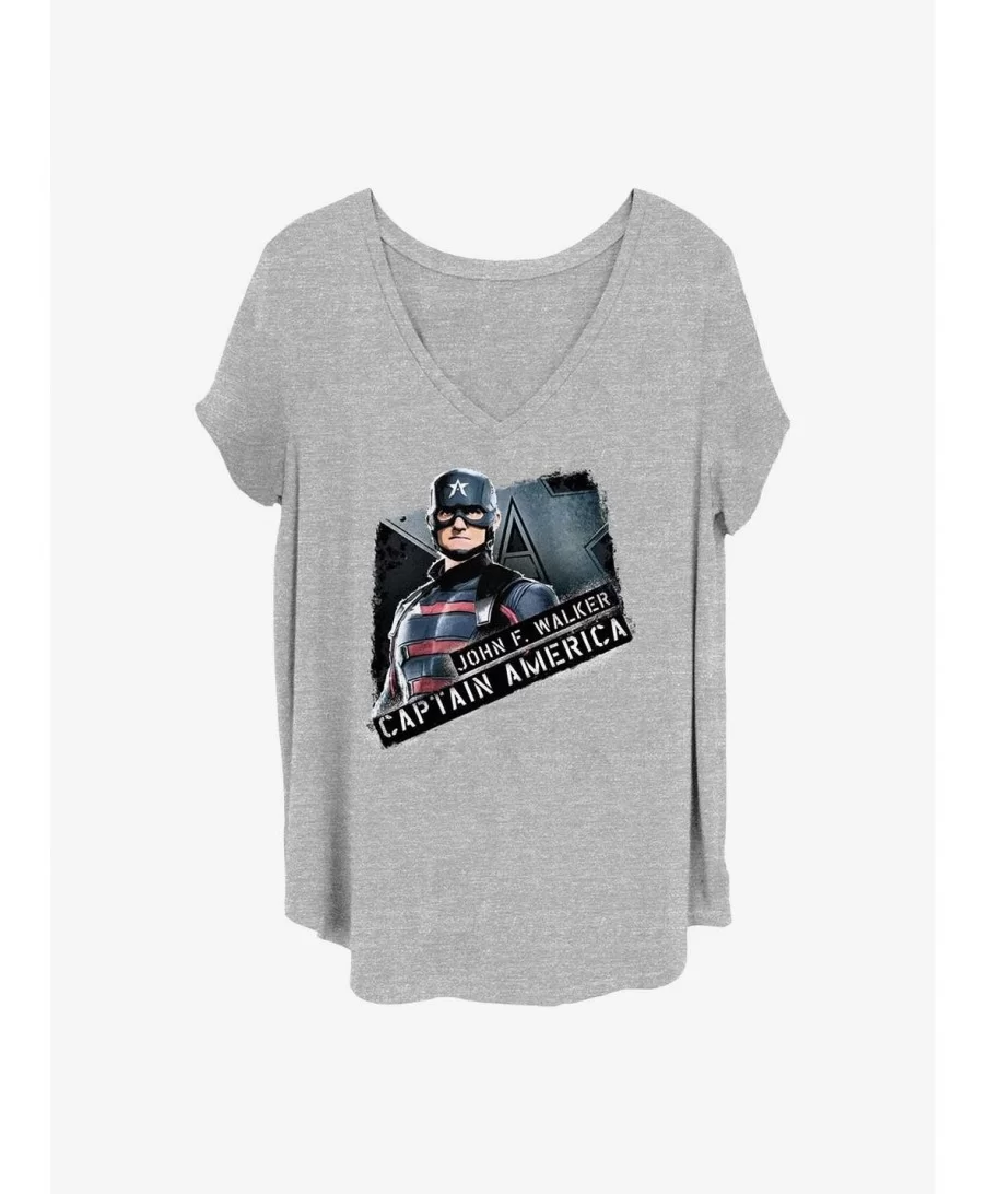 Sale Item Marvel The Falcon and the Winter Soldier Walker America Girls T-Shirt Plus Size $8.09 T-Shirts