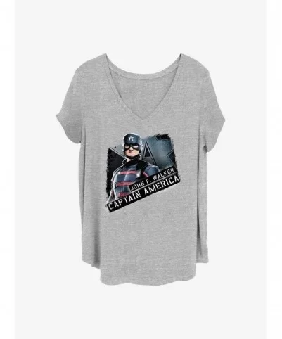 Sale Item Marvel The Falcon and the Winter Soldier Walker America Girls T-Shirt Plus Size $8.09 T-Shirts