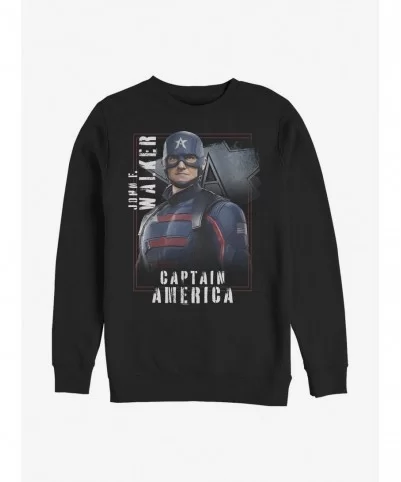 Discount Sale Marvel The Falcon And The Winter Soldier Captain America John F. Walker Crew Sweatshirt $10.33 Sweatshirts