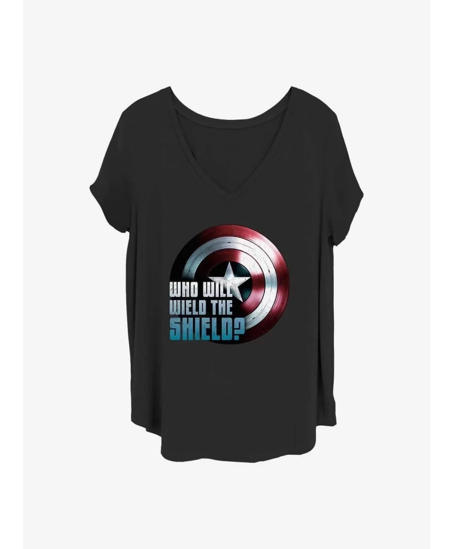 Pre-sale Marvel The Falcon and the Winter Soldier Wielding The Shield Girls T-Shirt Plus Size $8.32 T-Shirts