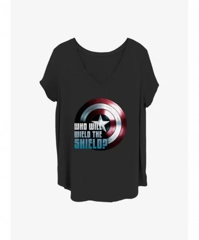 Pre-sale Marvel The Falcon and the Winter Soldier Wielding The Shield Girls T-Shirt Plus Size $8.32 T-Shirts