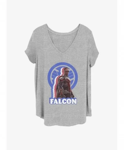 Trendy Marvel The Falcon and the Winter Soldier Distressed Falcon Girls T-Shirt Plus Size $9.71 T-Shirts