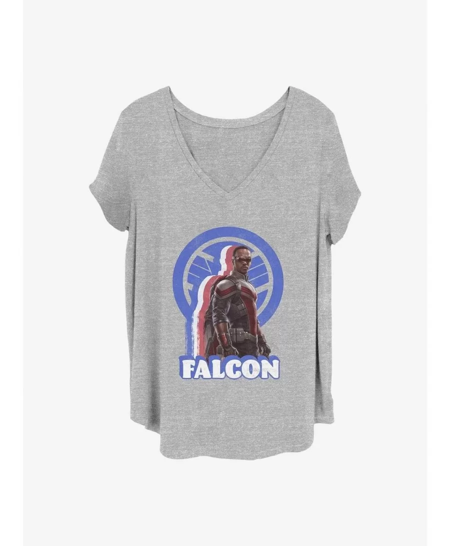 Trendy Marvel The Falcon and the Winter Soldier Distressed Falcon Girls T-Shirt Plus Size $9.71 T-Shirts