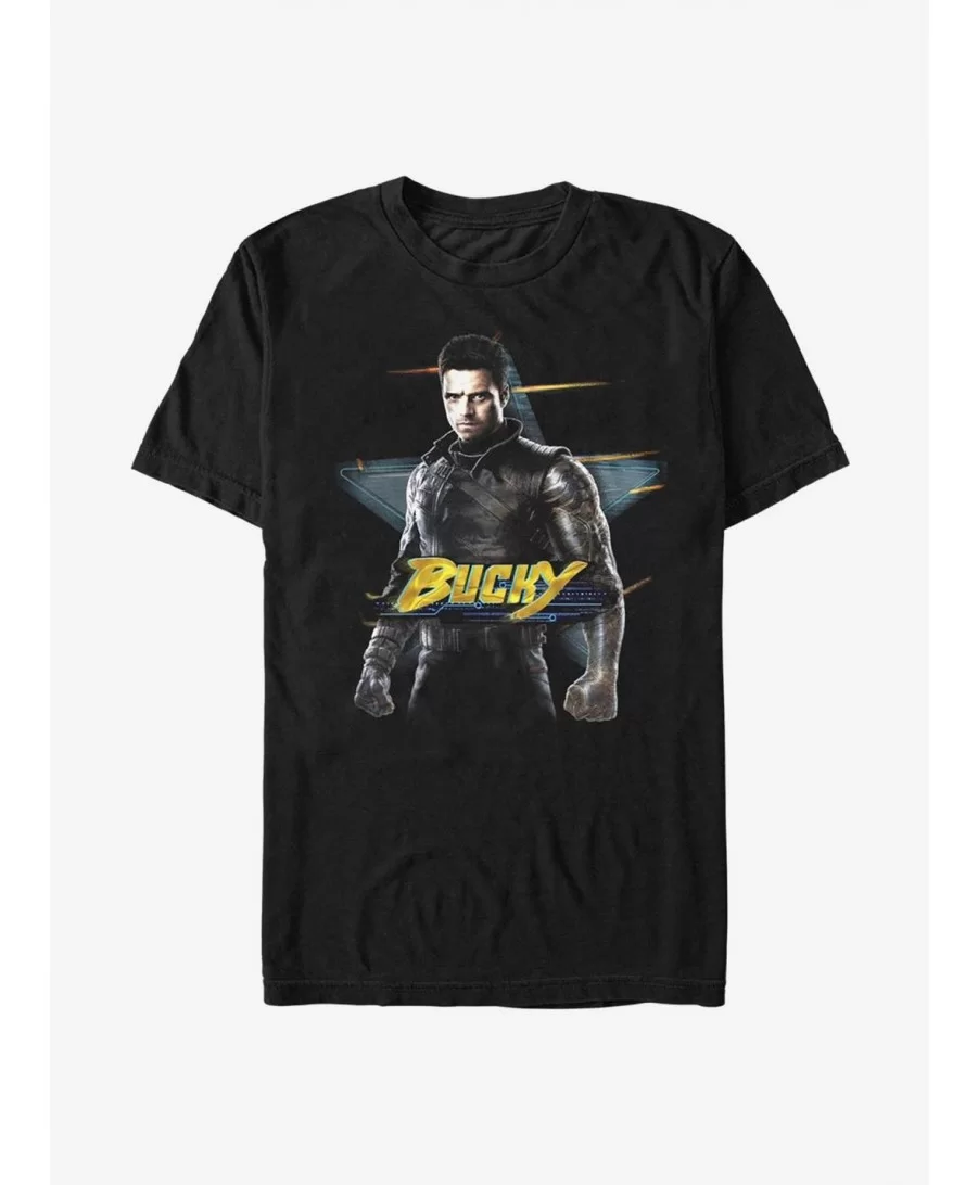 Cheap Sale Marvel The Falcon And The Winter Soldier Bucky T-Shirt $7.14 T-Shirts