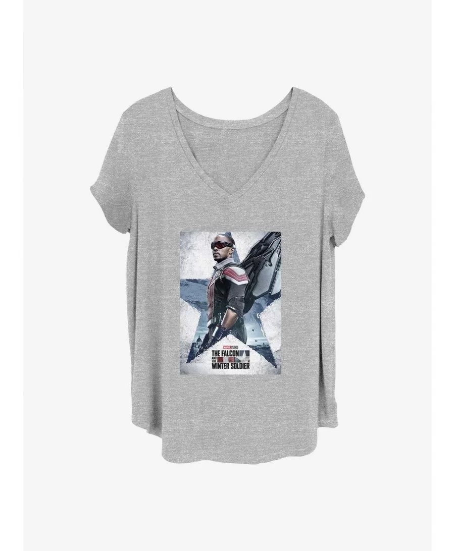 Best Deal Marvel The Falcon and the Winter Soldier Falcon Poster Girls T-Shirt Plus Size $9.02 T-Shirts