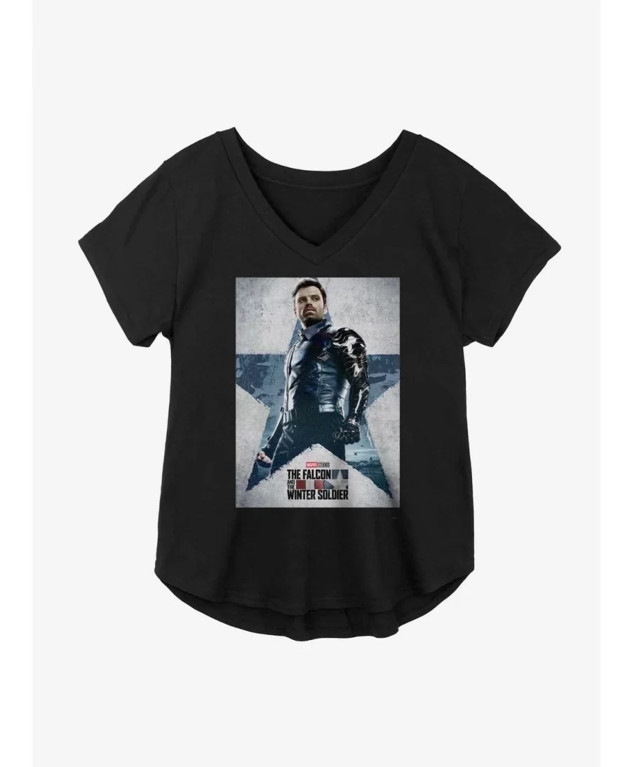 Pre-sale Discount Marvel The Falcon And The Winter Soldier Bucky Poster Girls Plus Size T-Shirt $9.02 T-Shirts