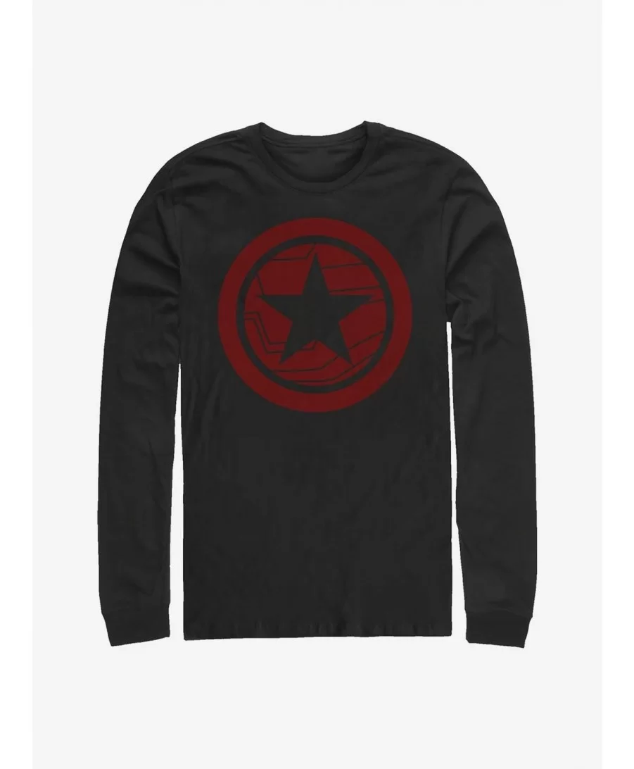 Absolute Discount Marvel The Falcon And The Winter Soldier Red Shield Long-Sleeve T-Shirt $12.90 T-Shirts