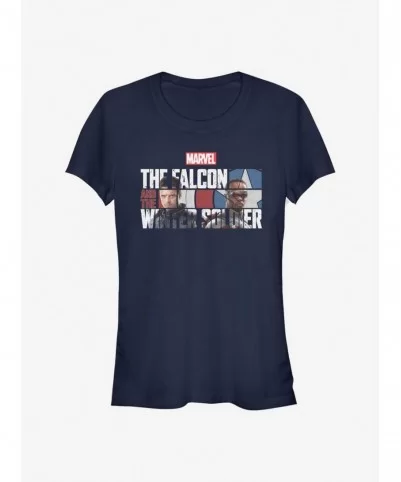 Pre-sale Marvel The Falcon And The Winter Soldier Logo Fill Girls T-Shirt $7.93 T-Shirts