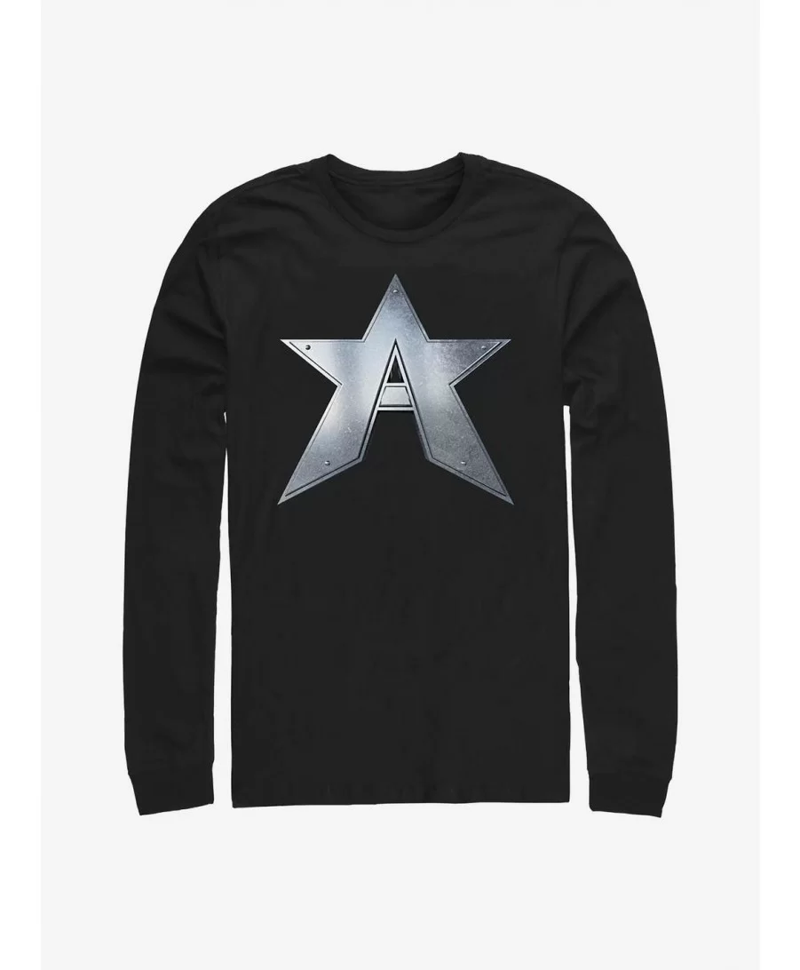 Value Item Marvel The Falcon And The Winter Soldier John Walker Captain Symbol Long-Sleeve T-Shirt $10.26 T-Shirts