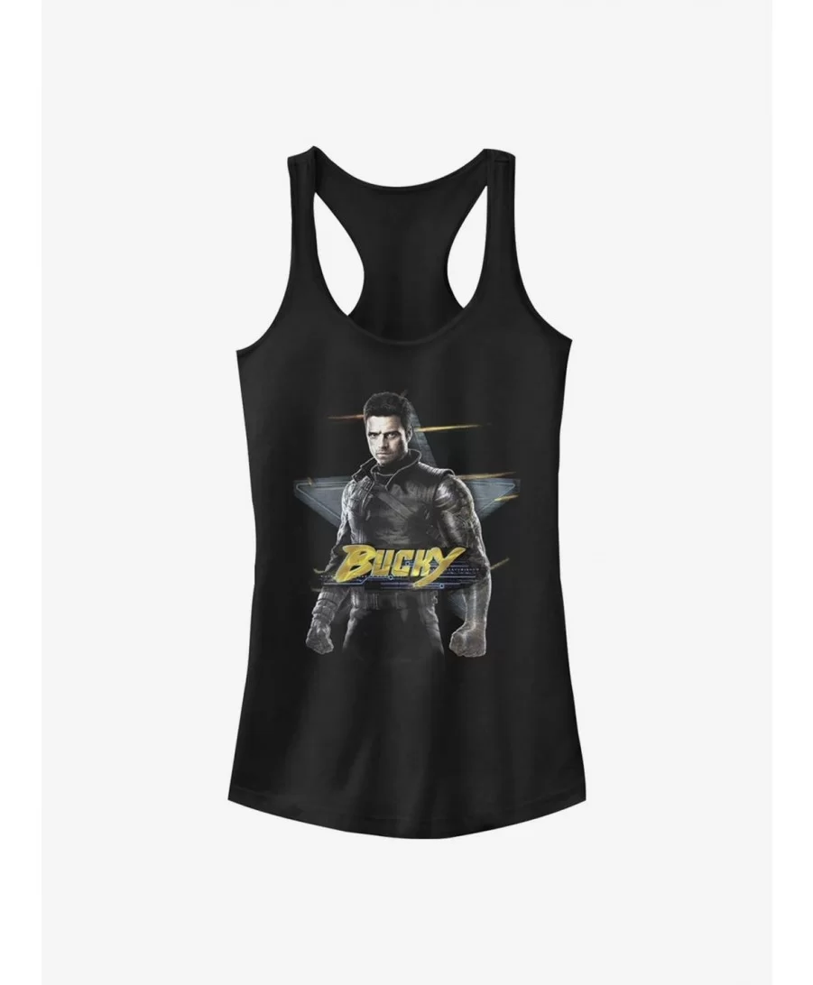 Limited-time Offer Marvel The Falcon And The Winter Soldier Bucky Girls Tank $9.76 Tanks