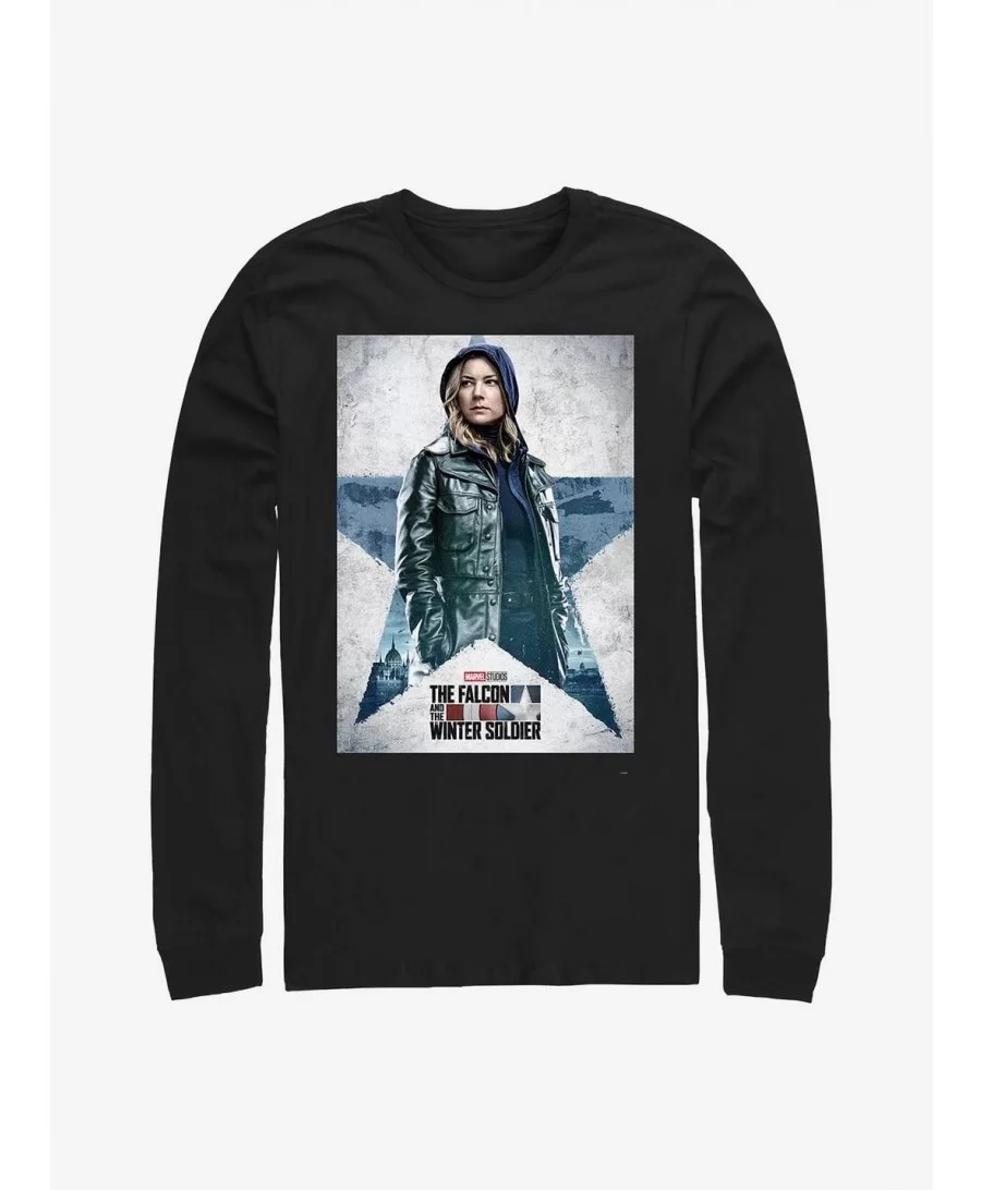 Absolute Discount Marvel The Falcon And The Winter Soldier Carter Poster Long-Sleeve T-Shirt $10.53 T-Shirts