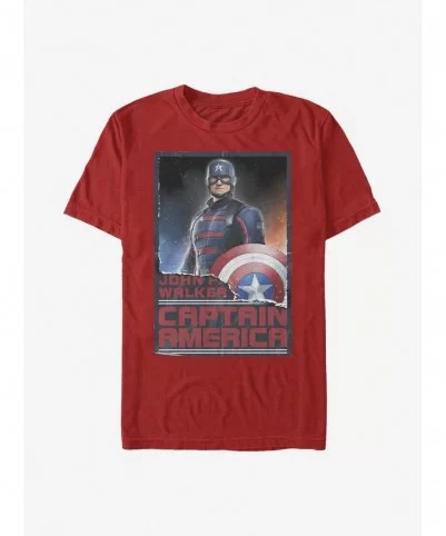 Big Sale Marvel The Falcon And The Winter Soldier Walker Captain America T-Shirt $5.12 T-Shirts