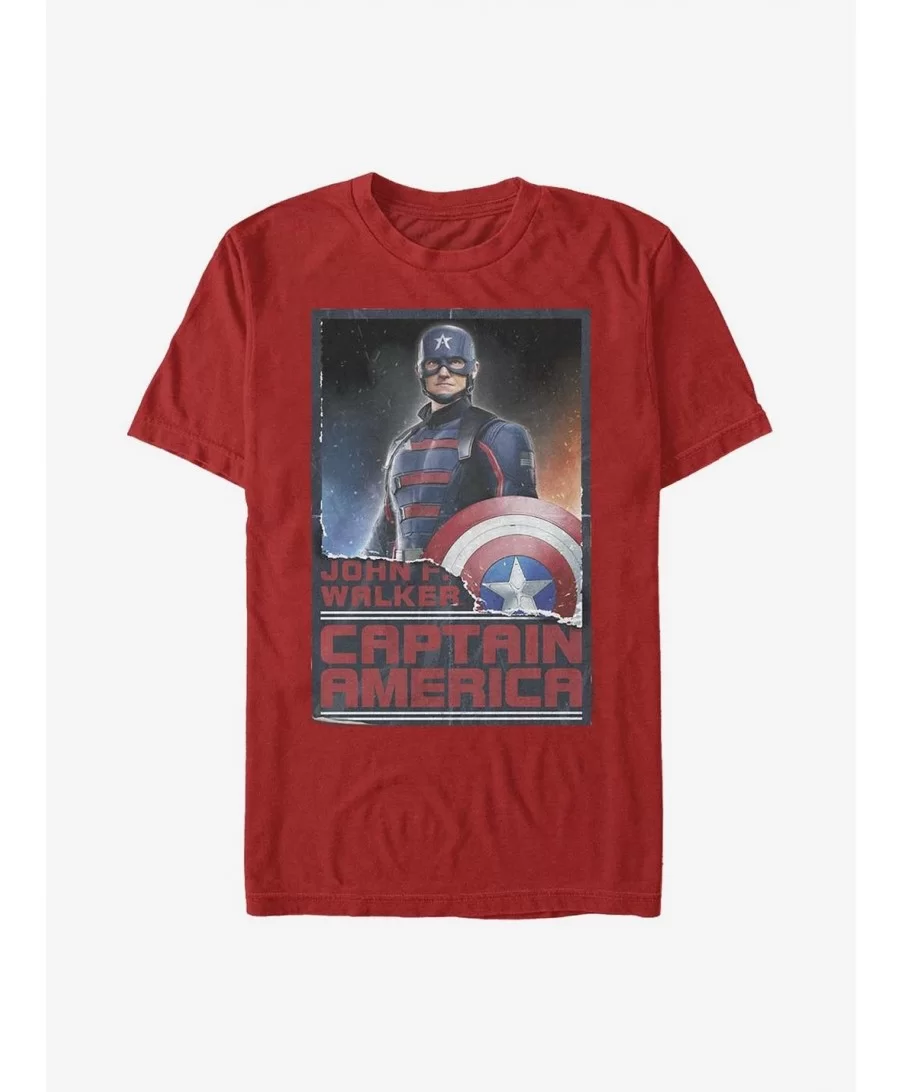 Big Sale Marvel The Falcon And The Winter Soldier Walker Captain America T-Shirt $5.12 T-Shirts