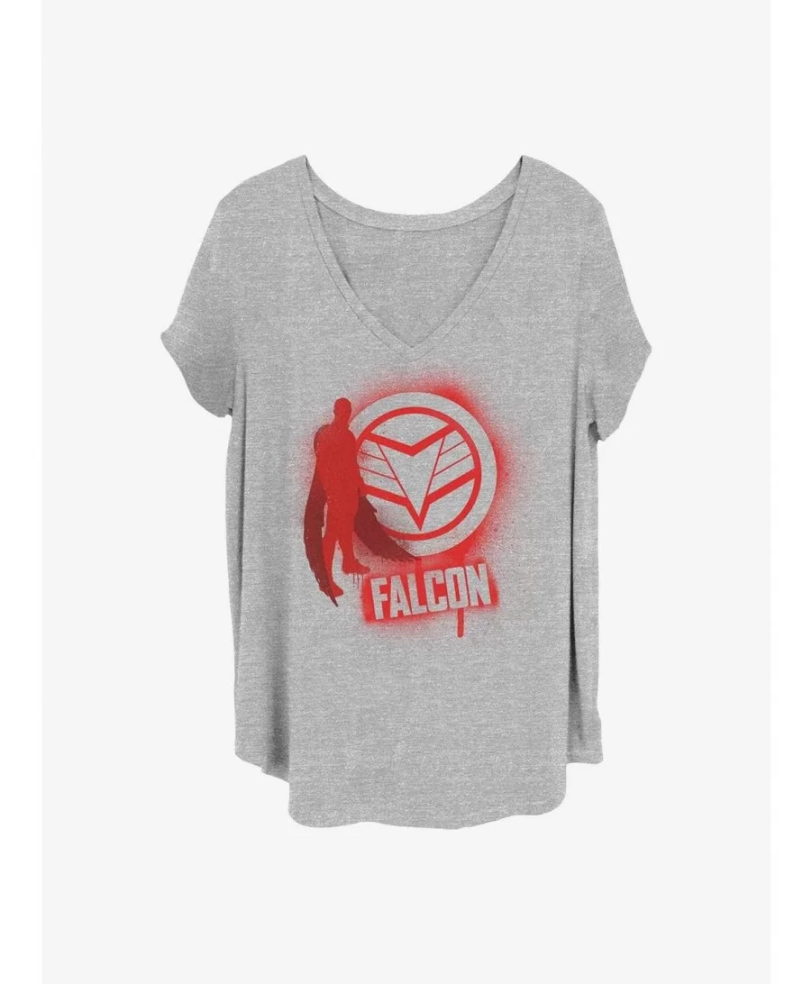 Pre-sale Discount Marvel The Falcon and the Winter Soldier Falcon Spray Paint Girls T-Shirt Plus Size $7.86 T-Shirts