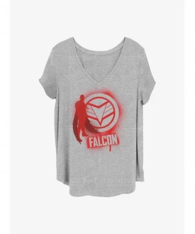 Pre-sale Discount Marvel The Falcon and the Winter Soldier Falcon Spray Paint Girls T-Shirt Plus Size $7.86 T-Shirts