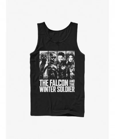 Flash Sale Marvel The Falcon And The Winter Soldier Character Panel Tank $6.57 Tanks